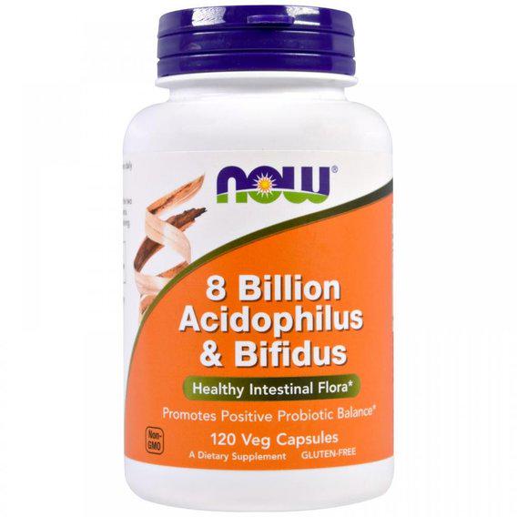 Пробіотик NOW Foods 8 Billion Acidophilus & Bifidus 120 Veg Caps