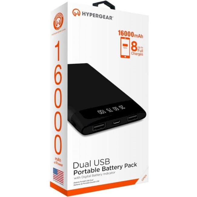 Повербанк Hypergear 16000 mAh Fast Charge 2хUSB Q1 Hypergear-14044 Black (DR012251) - фото 2