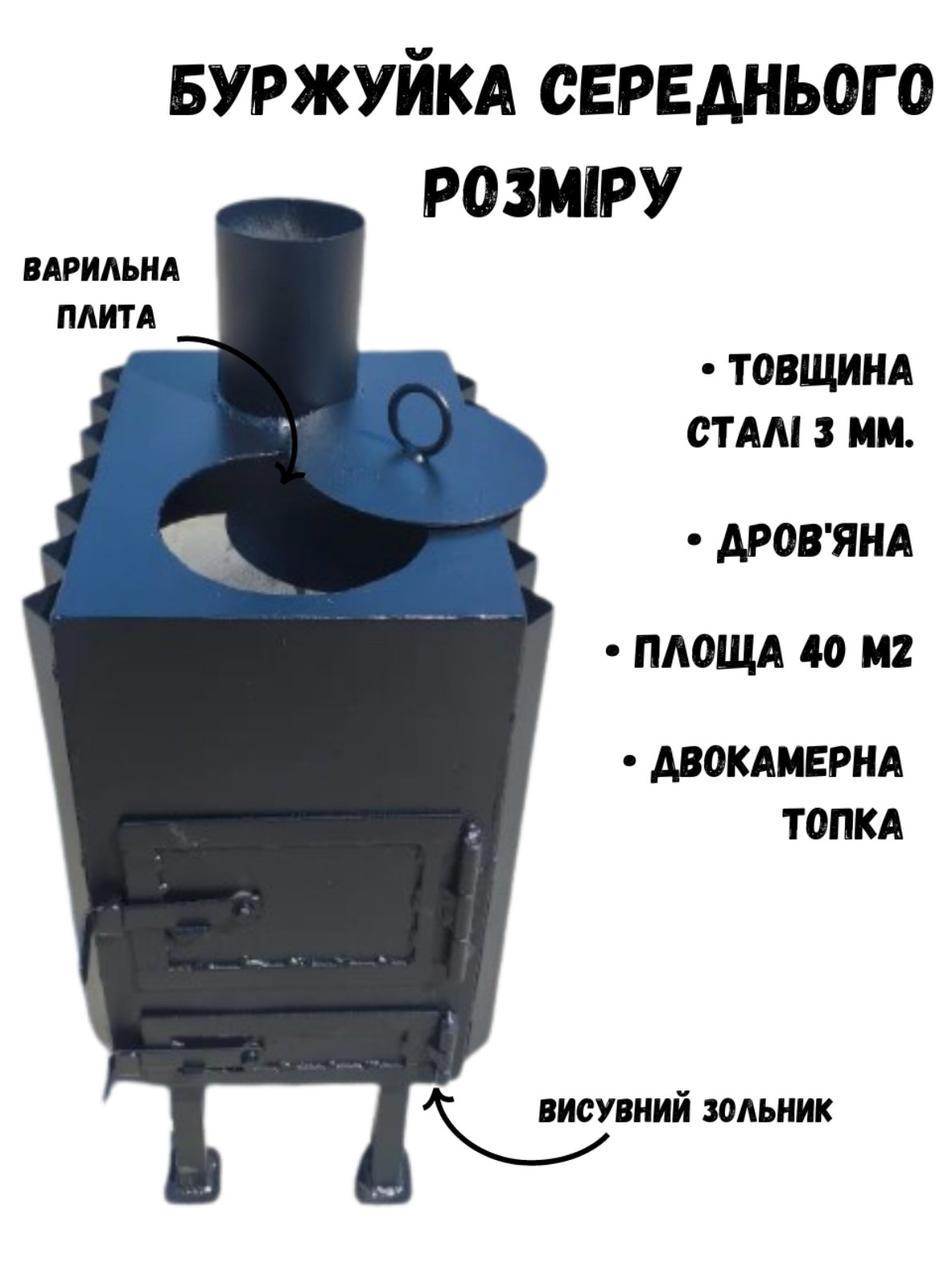 Буржуйка підключення димоходу верхнє металу 3 мм - фото 2