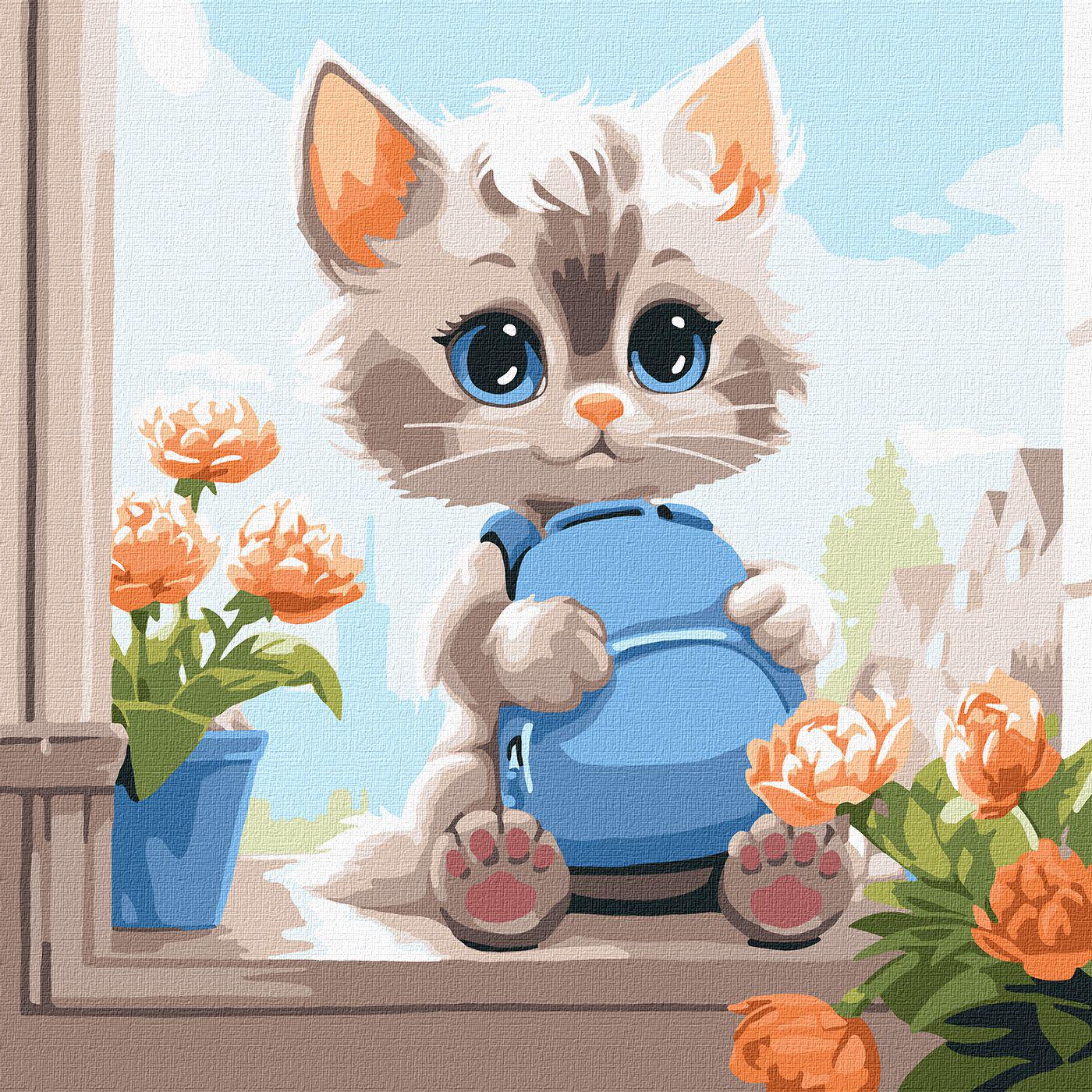 Картина по номерам Идейка Милый пушистик 40x40 см (Id-KHO6554)