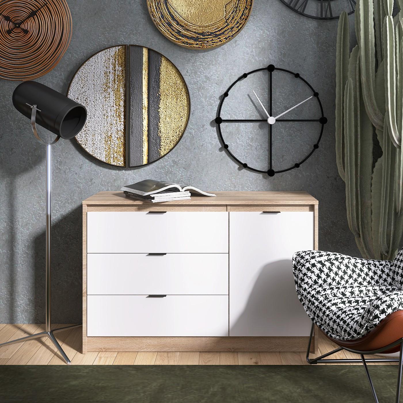 Комод Everest Сити 1150 1152х380х746 мм Сонома/Белый (11413) - фото 4