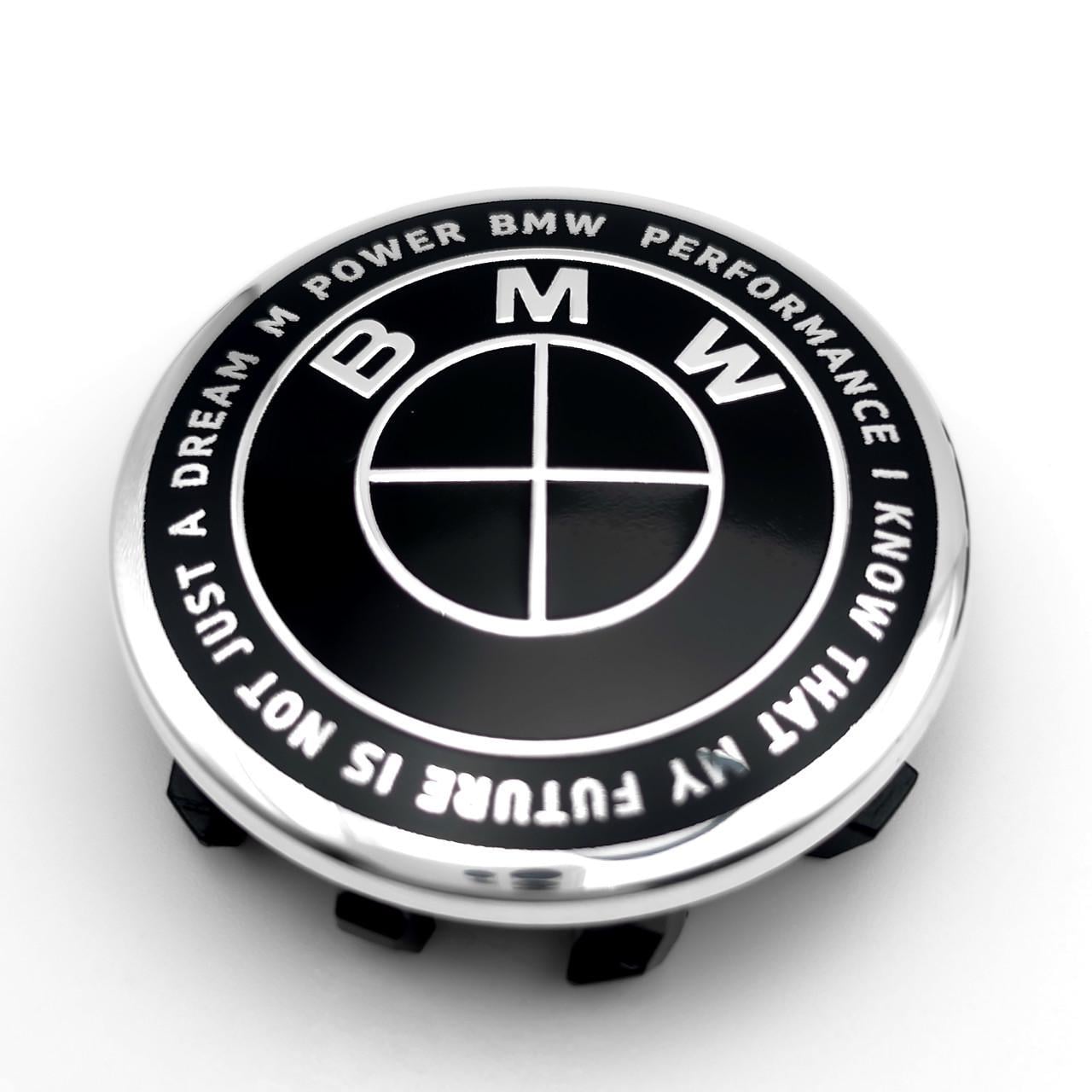 Ковпачок заглушка маточини колеса BMW 56 мм Хром/Чорний тип 2 (3009266987)