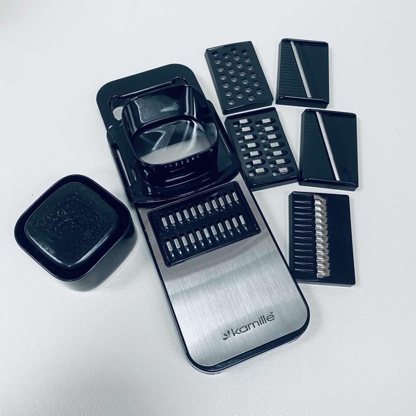 Терка Kamille KM-3005 со съемными насадками из нержавеющей стали 29,5х10,3х2 см 6 пр. (2389471779) Терка Kamille KM-3005 со съемными насадками из нержавеющей стали 29,5х10,3х2 см 6 пр. (2389471779)