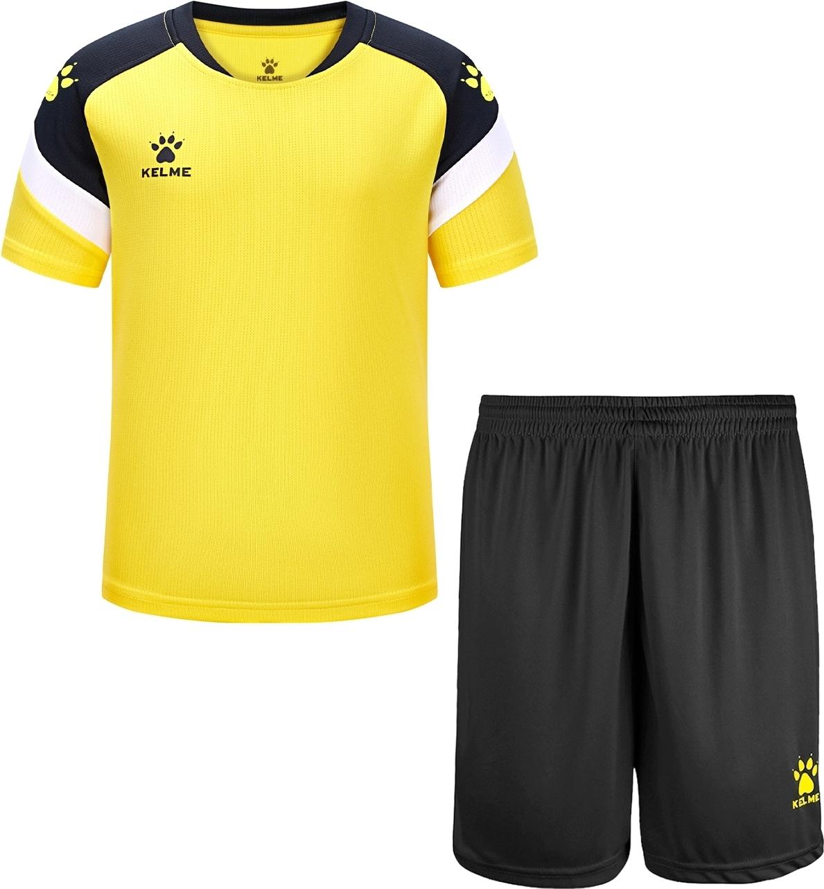 Комплект футбольной формы детский KELME BRAVO 9712_7351ZB3255.9005 160 см Желто-черный (48361-39)