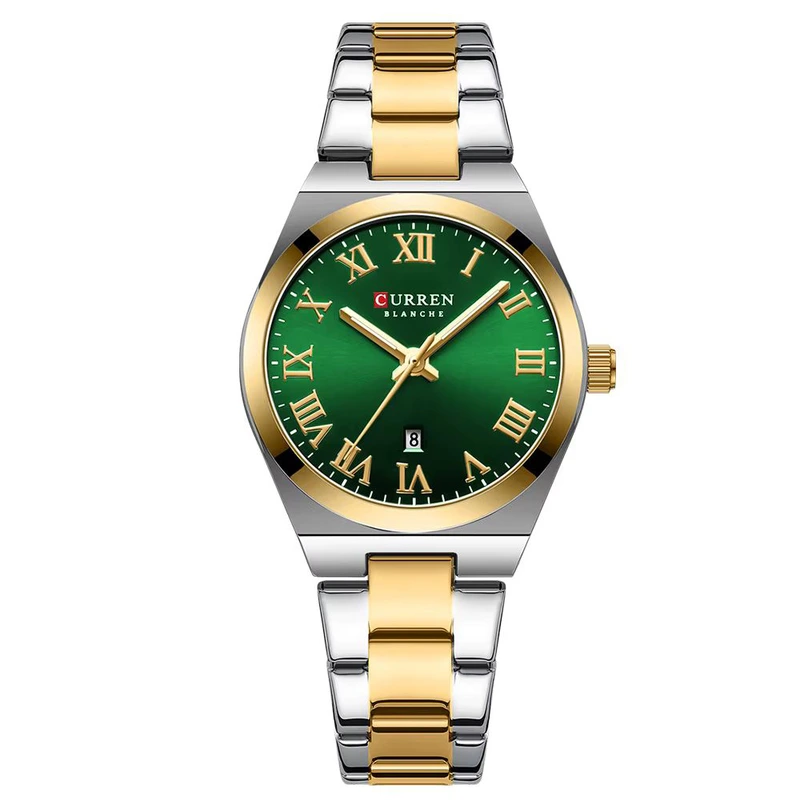 Наручний годинник Curren 9095 Gold/Silver/Green