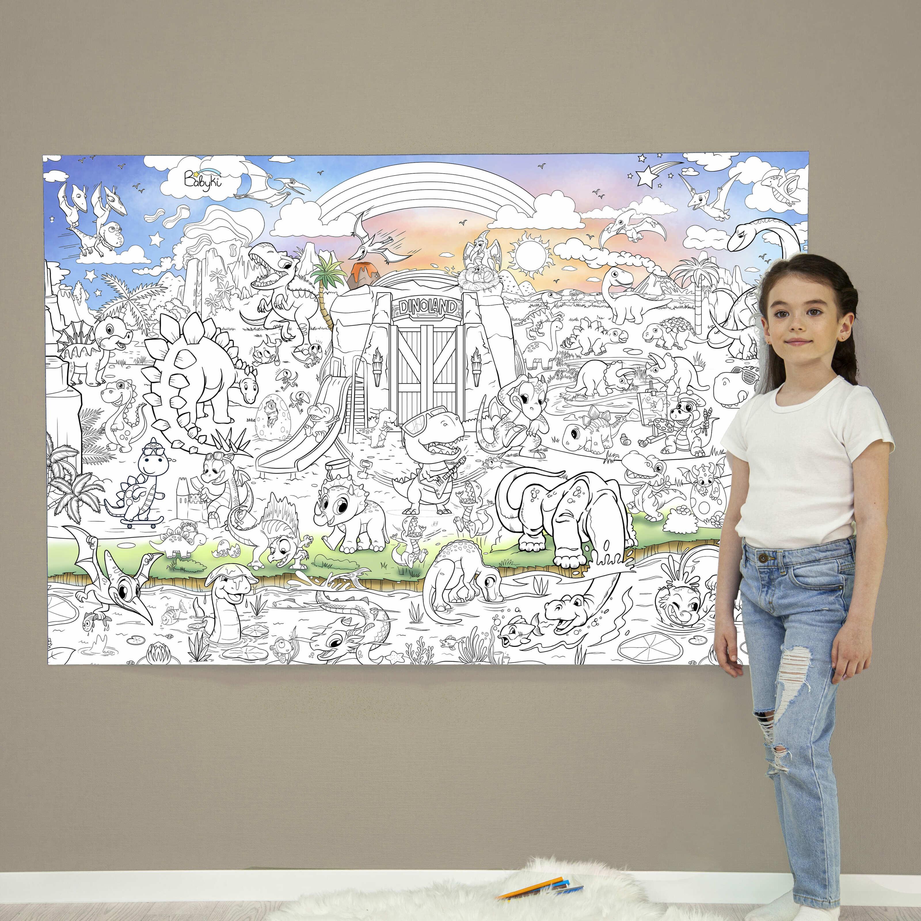 Розмальовка дитяча Діно 150х100 см (РК020)