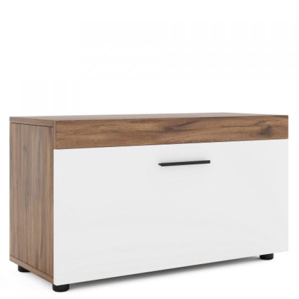 Тумба для обуви в прихожую 1Д Хелен Світ Меблів ДСП Нимфеа Альба/Дуб Ливорно - фото 1 Тумба для обуви в прихожую 1Д Хелен Світ Меблів ДСП Нимфеа Альба/Дуб Ливорно - фото 1