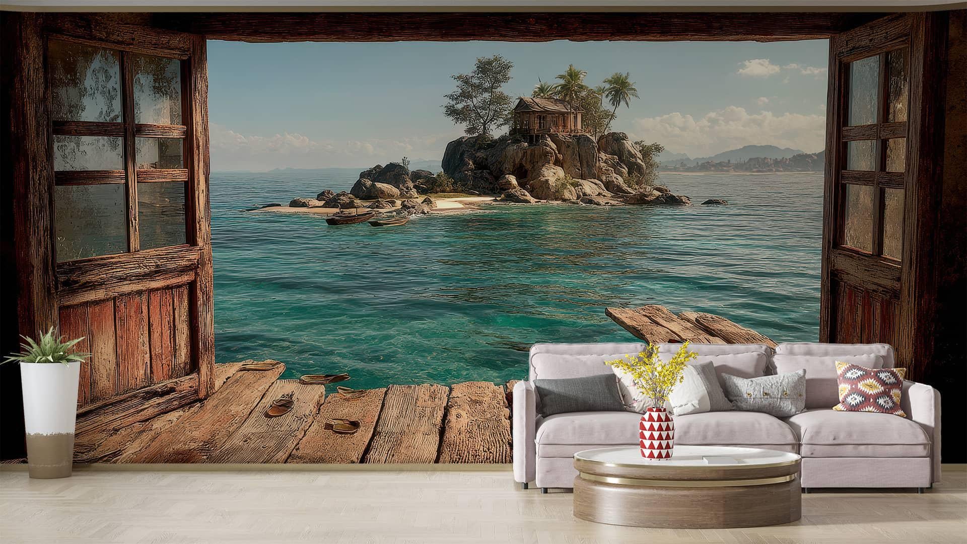 Фотошпалери флізелінові Styleo Print-walls Двері на острів 0619 400х250 см (Pw-0619/4)