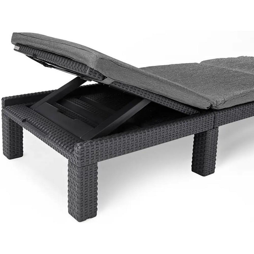 Шезлонг Keter Daytona Deluxe с подушками Графитовый (252223) - фото 4 Шезлонг Keter Daytona Deluxe с подушками Графитовый (252223) - фото 4