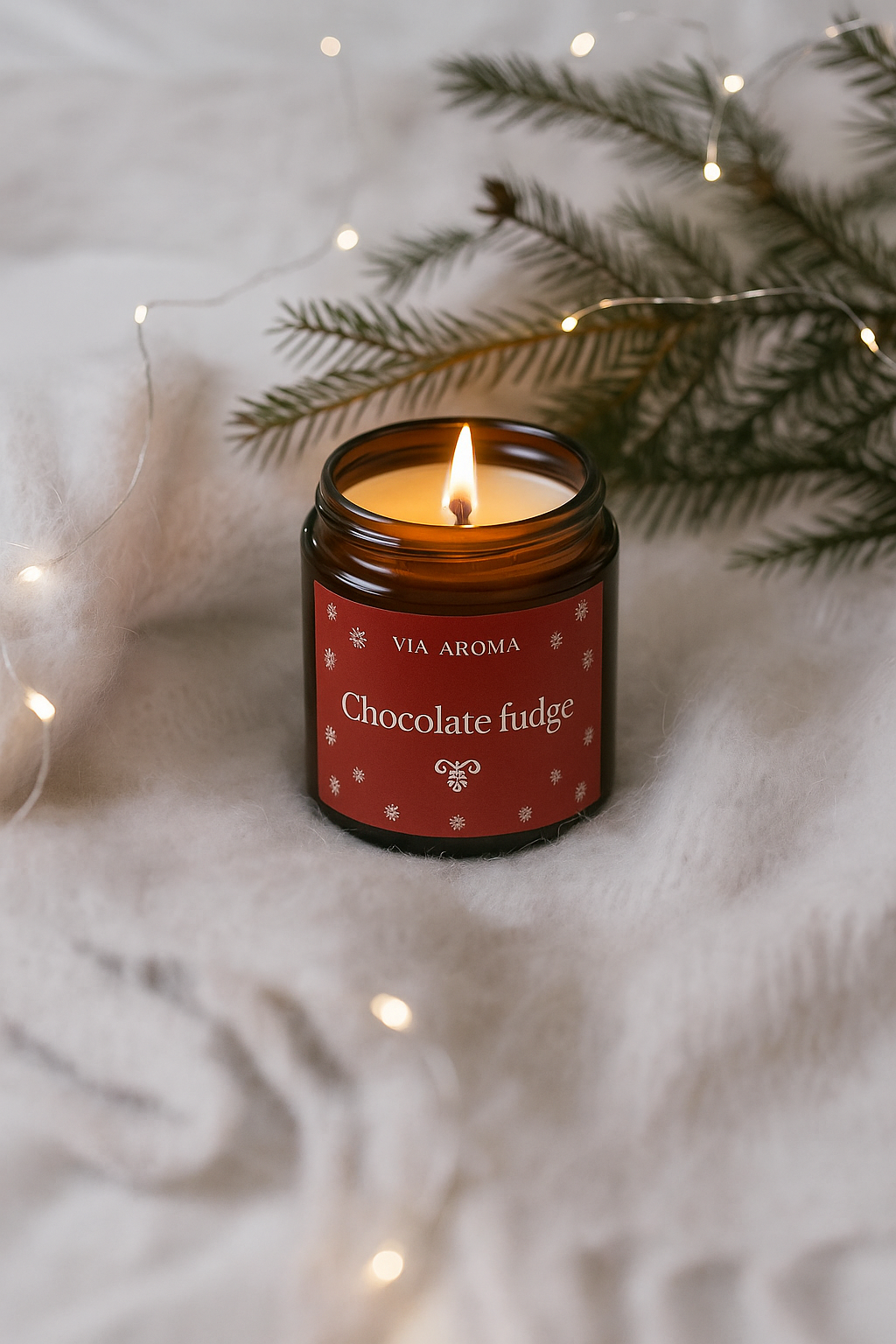 Аромасвечка новогодняя Via Aroma Chocolate Fudge соевая 100 мл (30563155)