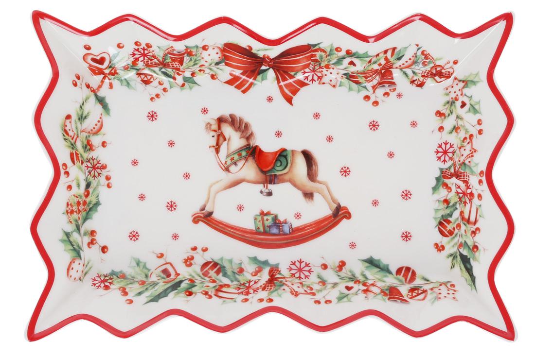 Блюдо прямоугольное фигурное фарфоровое BonaDi 25 см (498-271)