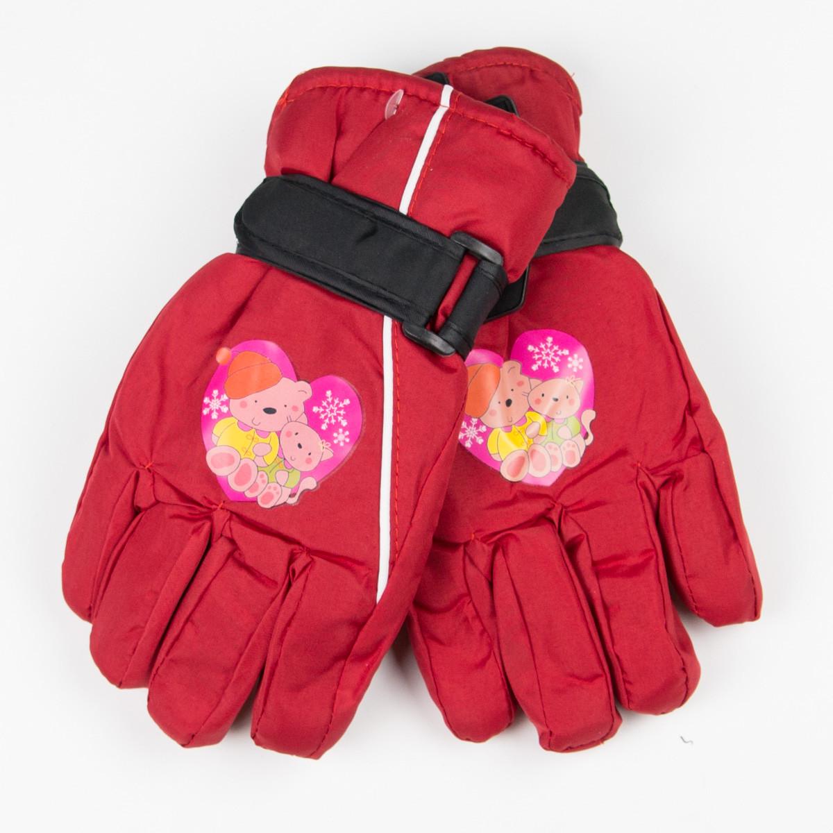 Перчатки для девочек лыжные №18-12-5 Красный (DR010149)
