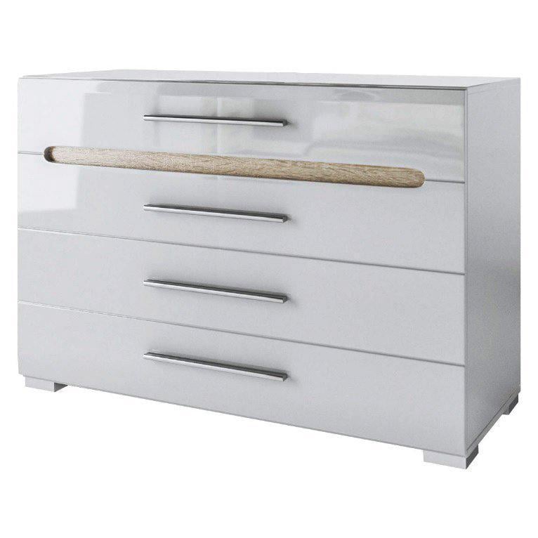 Комод Світ меблів Бьянко из ДСП и МДФ Белый глянец Дуб сонома Комод Світ меблів Бьянко из ДСП и МДФ Белый глянец Дуб сонома