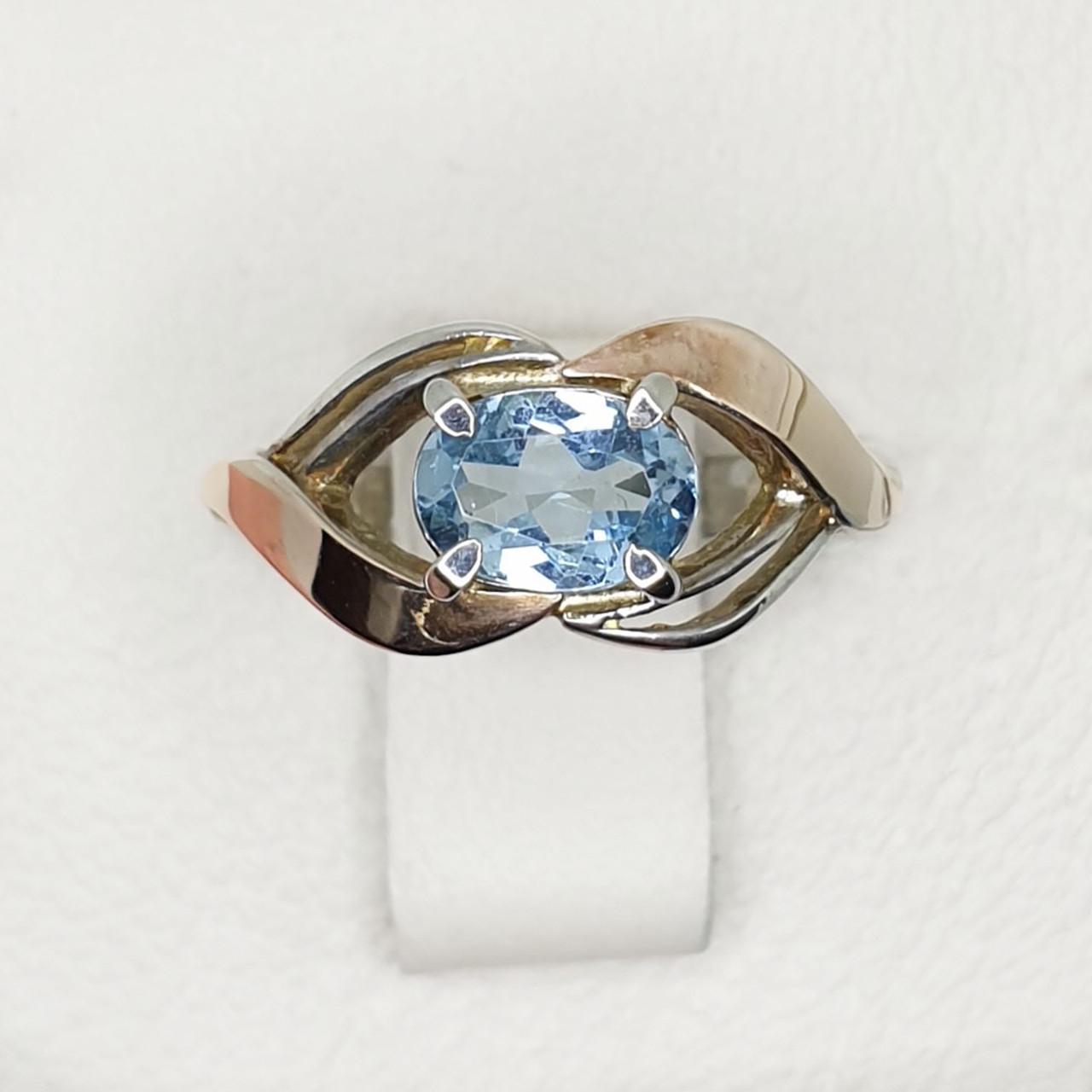 Кольцо серебряное с голубым топазом р. 16,5 2,72 г (1431259852)