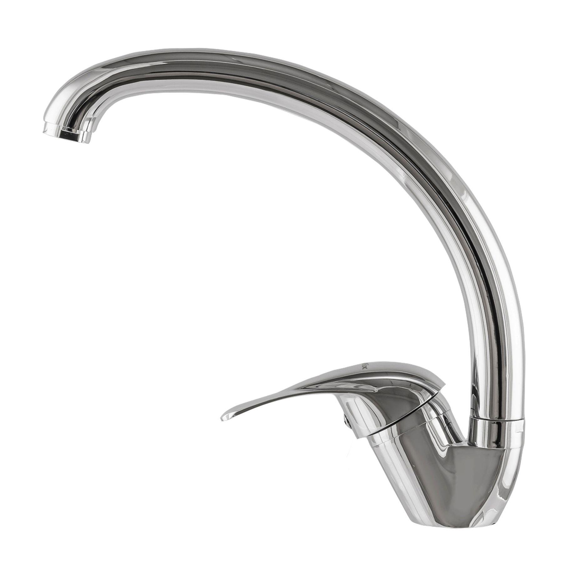 Змішувач для кухні EcoMix E-GEZ-203S-WH 000010640 одноважільний Хром (108267)