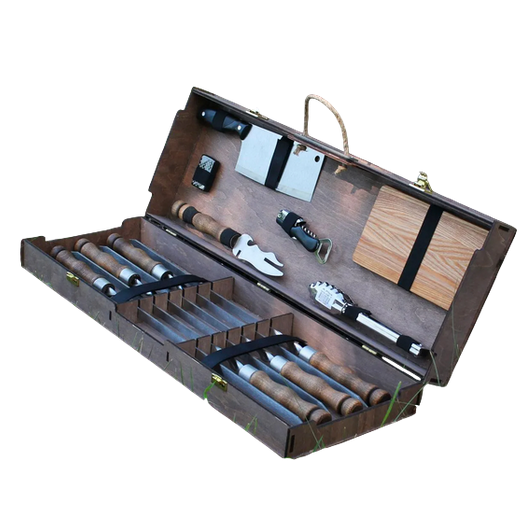 Набор для гриля и барбекю Кедр в кейсе из фанеры (SP92537)