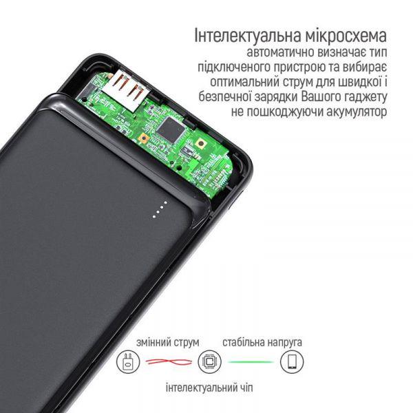 Повербанк ColorWay Slim 10000 mAh Black (CW-PB100LPF2BK) - фото 7