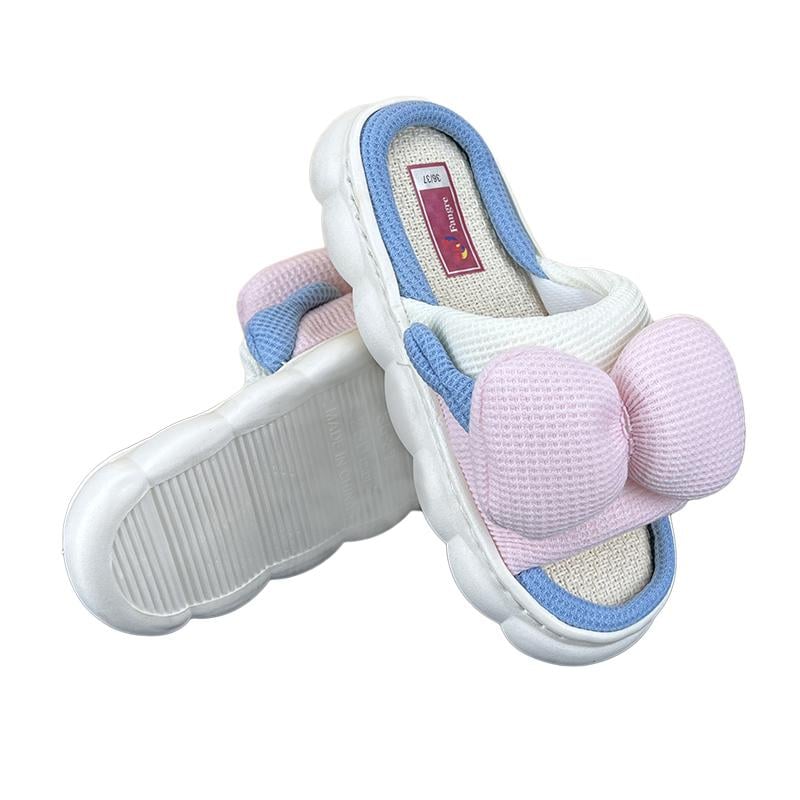 Тапочки домашние женские с бантом Sanlin 5658-3 p. 36 22,5-23 см Розовый