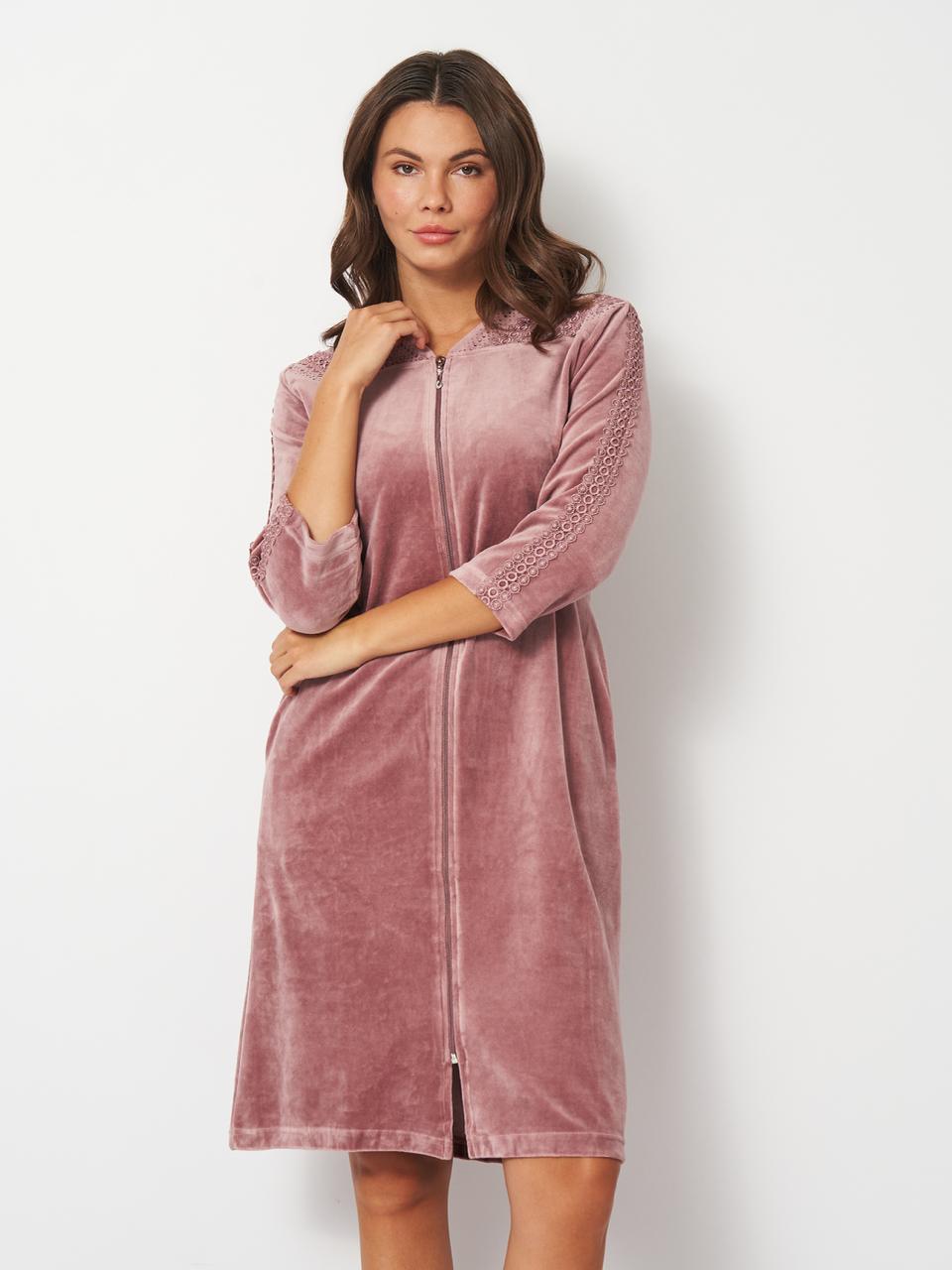 Халат женский Romeo Life велюровый XL Пудровый (3693-01-XL)