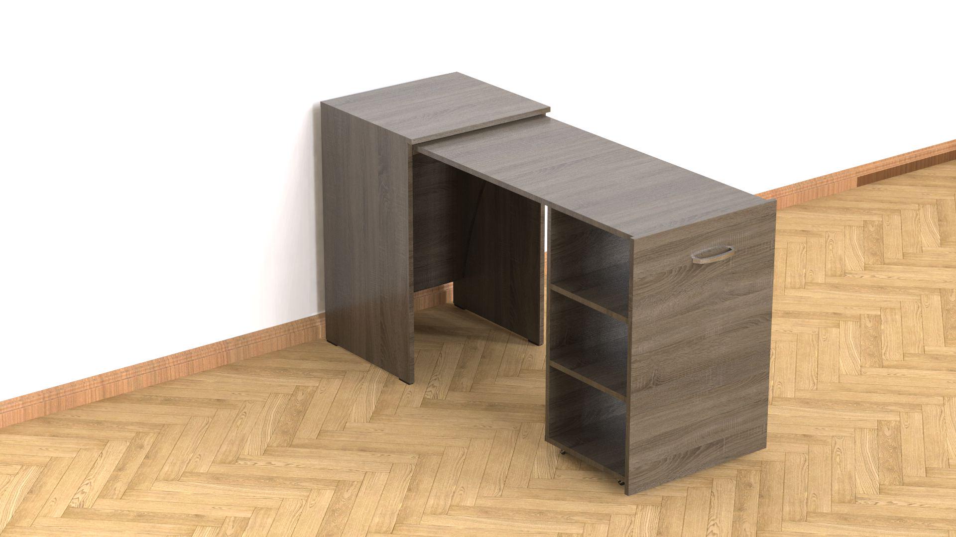 Стіл-тумба трансформер Ferrum-decor Смарт 1/2 ДСП 16 мм 750x1450x600 мм Дуб Сонома Трюфель (FRD-105078) - фото 4