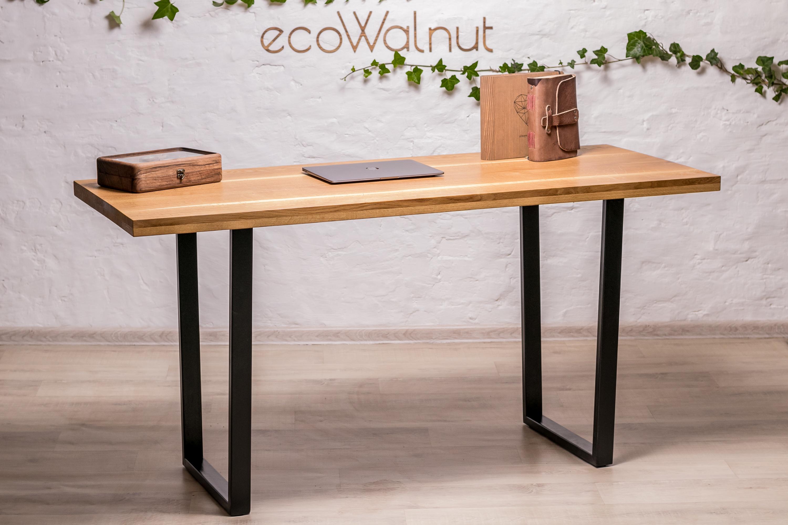 Стол EcoWalnut деревянный офисный с прямоугольными краями в стиле лофт L (Дуб EF-2.5) - фото 6