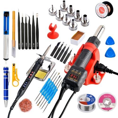 Паяльная станция с термофеном JCD 8899/908U 2в1 80 Вт 750 Вт с ЖК-дисплеем (710055) Паяльная станция с термофеном JCD 8899/908U 2в1 80 Вт 750 Вт с ЖК-дисплеем (710055)