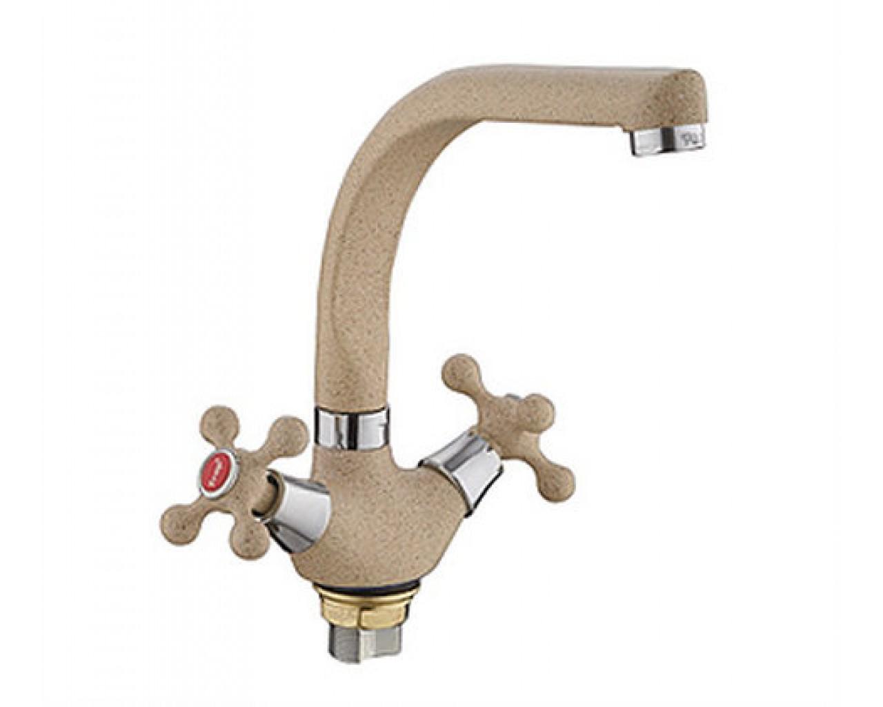 Змішувач для кухні Frap F5408-21 1034140 двовентильний Бежевий (102288) Змішувач для кухні Frap F5408-21 1034140 двовентильний Бежевий (102288)