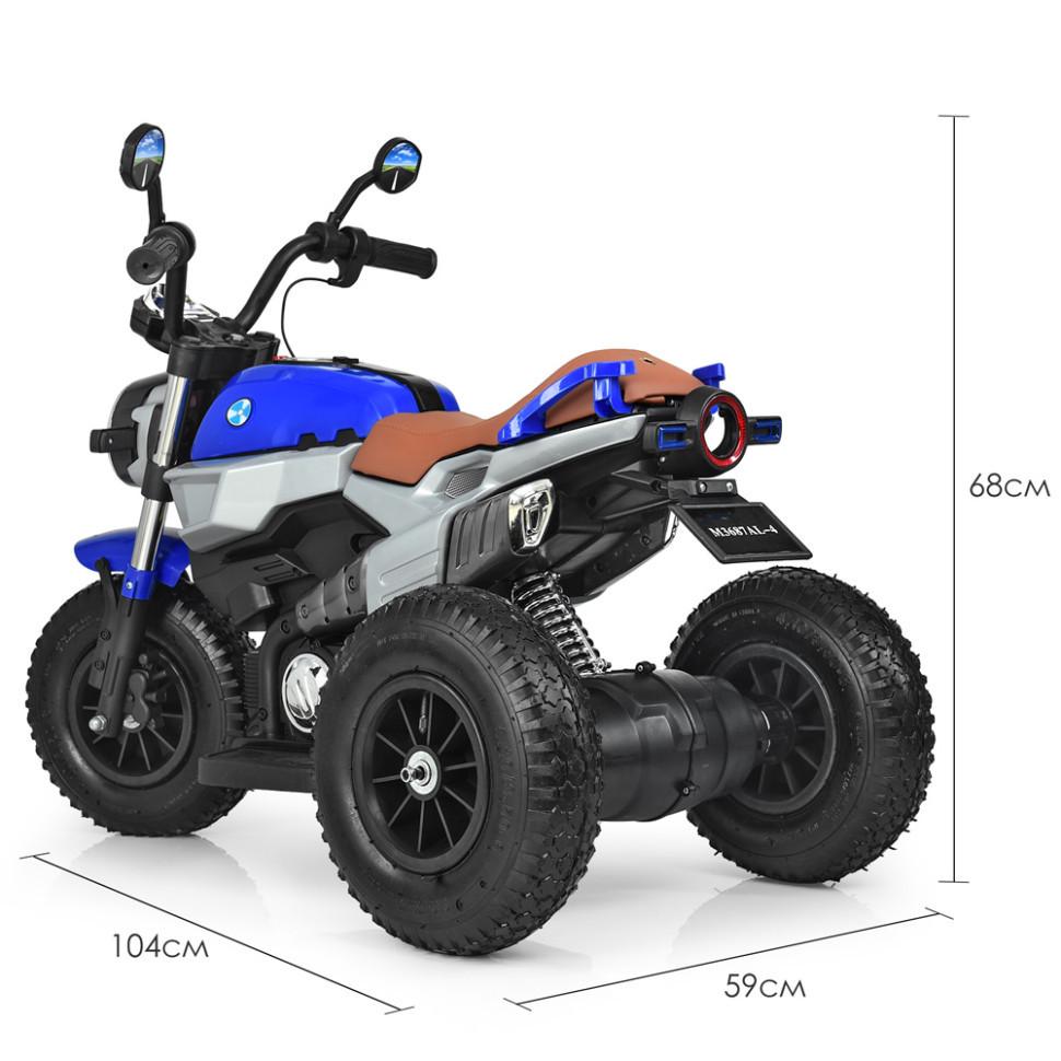 ᐉ Детский электромобиль Bambi мотоцикл 2WD 60 кг Синий (DE-169-E