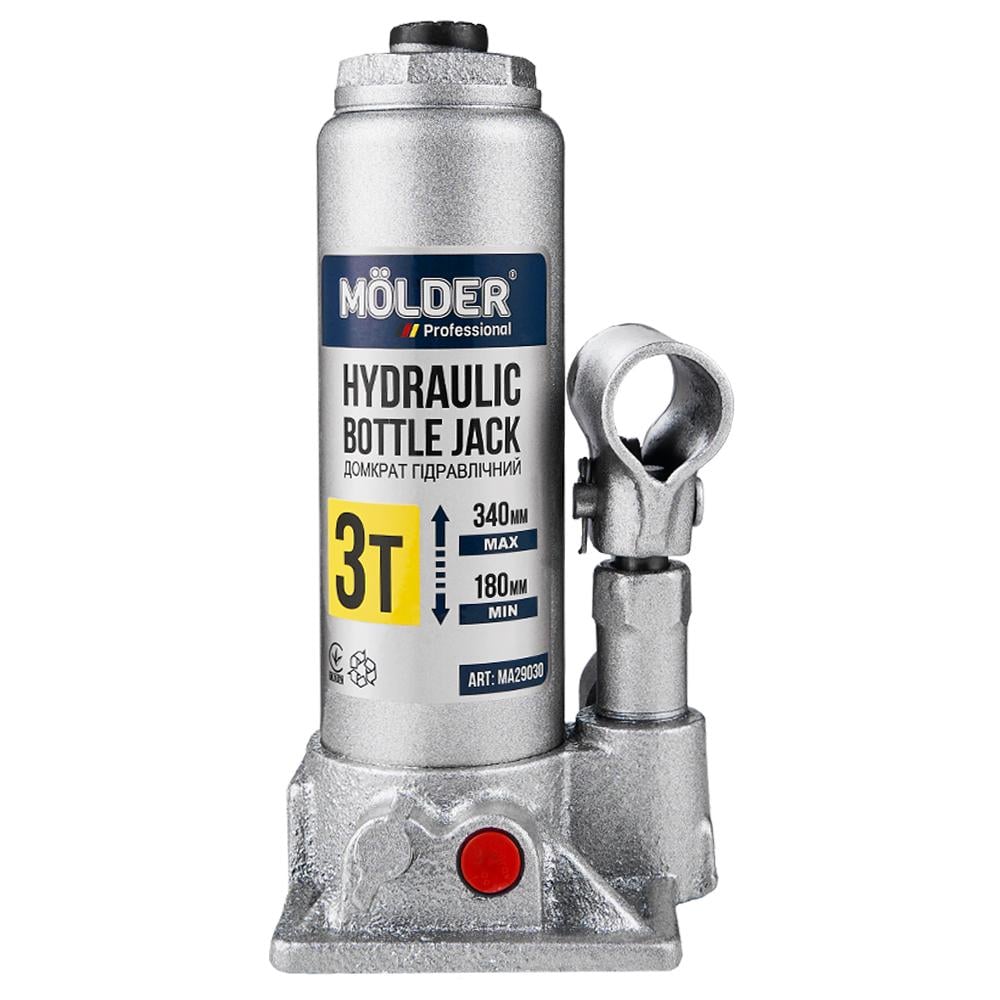 Домкрат гидравлический бутылочный Molder 3т 180-340мм