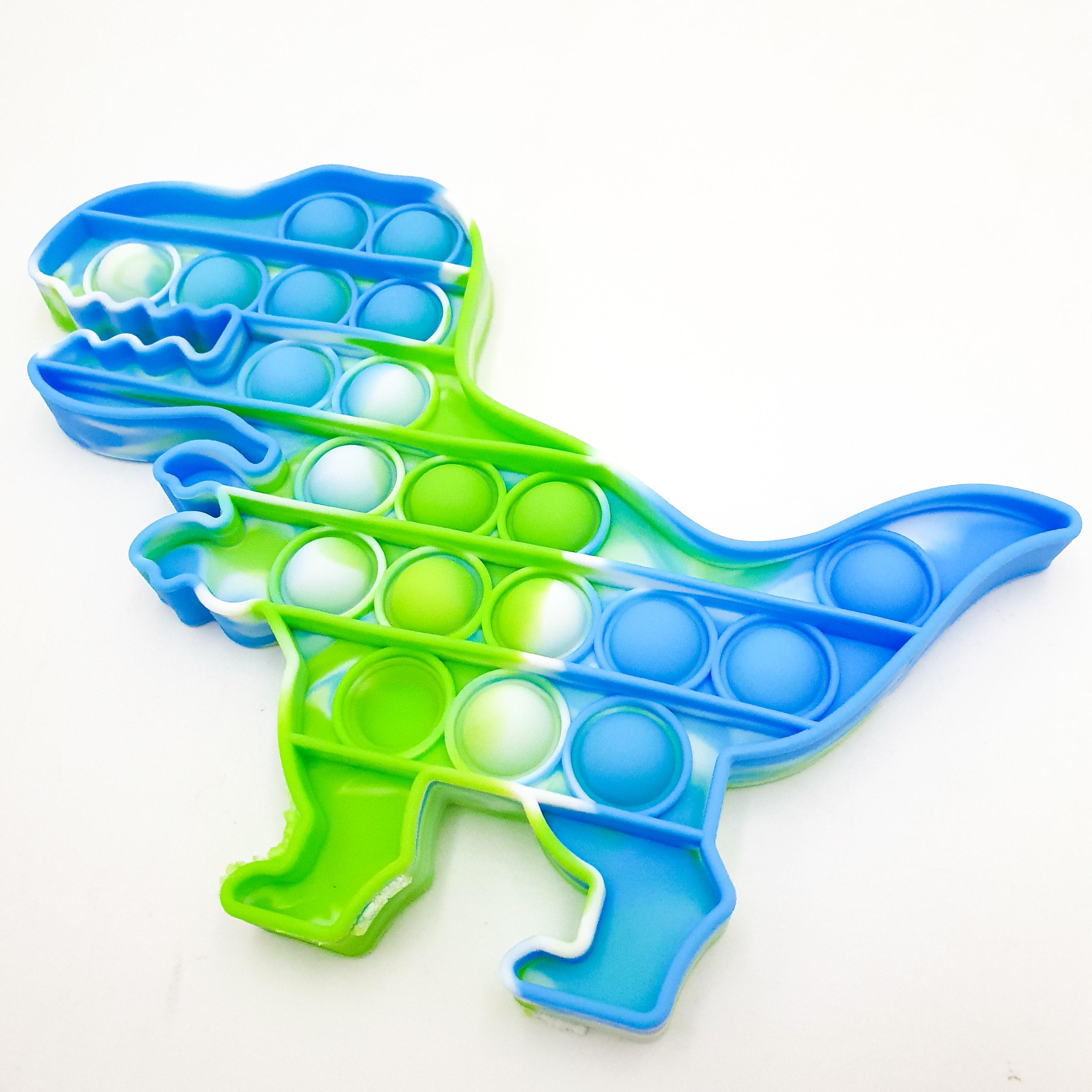 Сенсорная игрушка Pop It Fidget UKC динозавр Зелено-синий (058192ab)