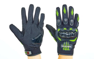 Моторукавички Monster MS-5529-M XL Чорний/Салатовий