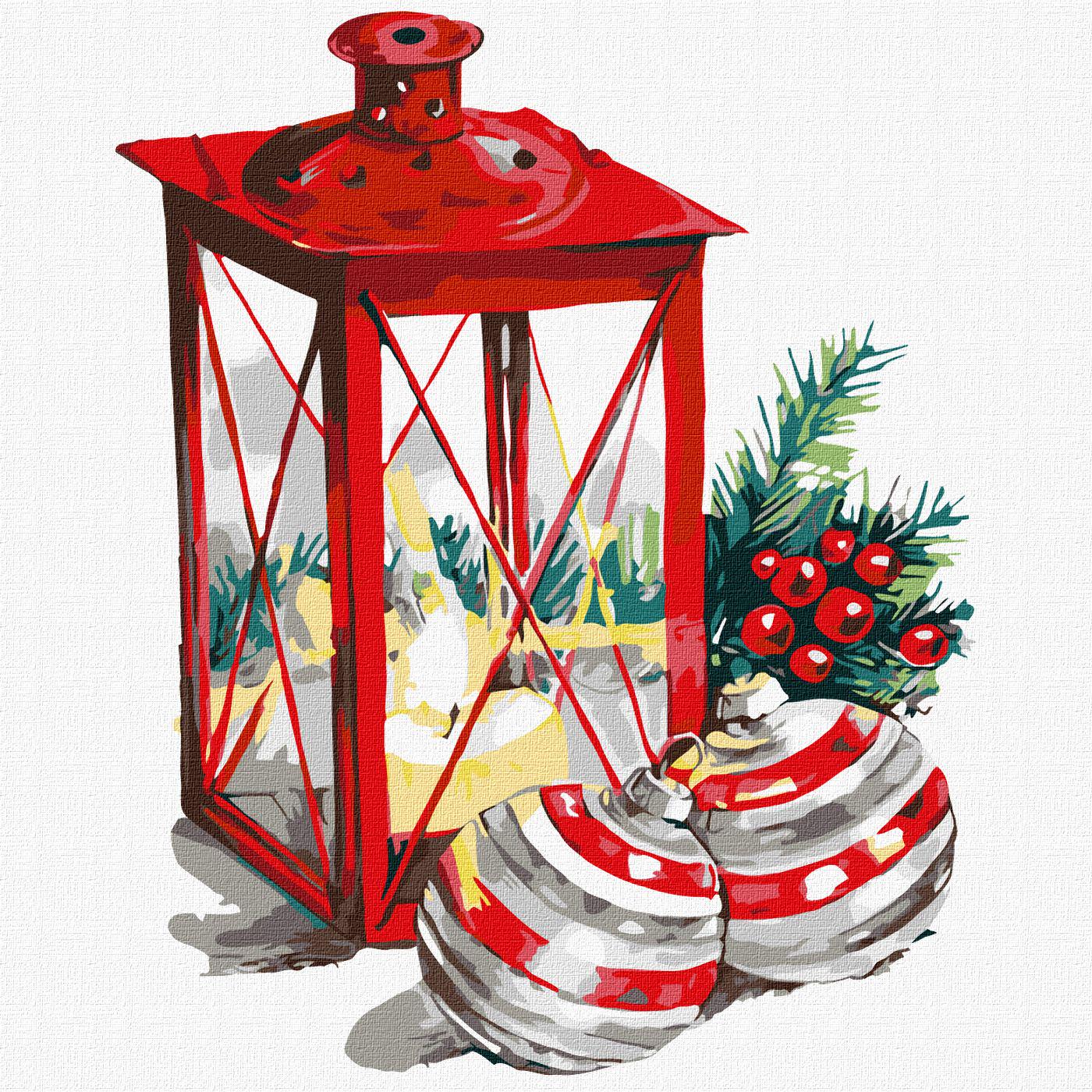 Картина по номерам Идейка Праздничный фонарик 30x30 см (Id-KHO5074)