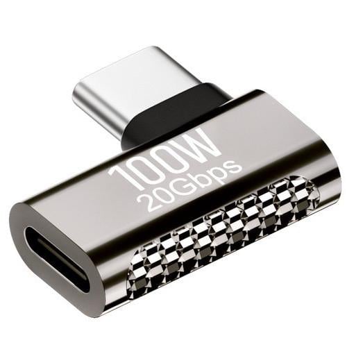 Перехідник-адаптер кутовий SUNROZ OTG USB Type-C M/F USB 4.0 20Gbps 4K/8K Zinc Style-3 (A48627)
