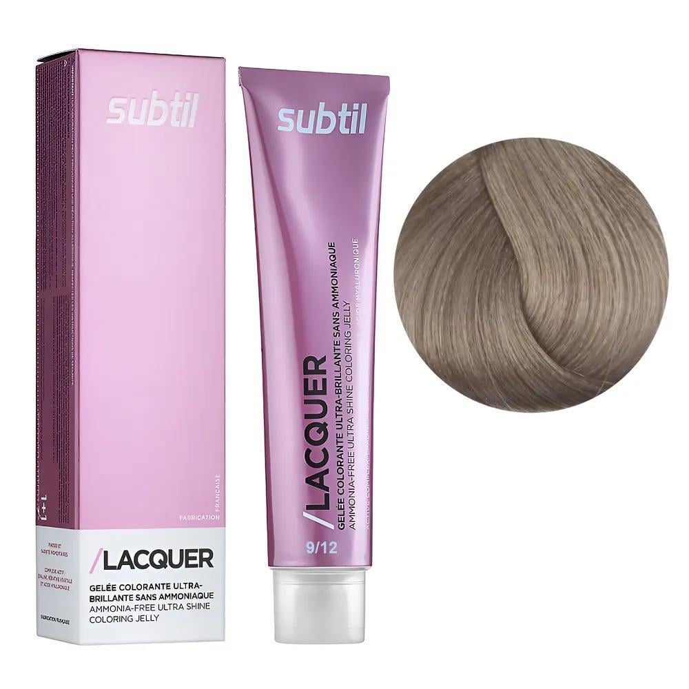 Краска гелевая безаммиачная для волос Subtil Lacquer 9.12 Экстрасветлый блондин глубокий пепелисто-перламутровый 60 мл