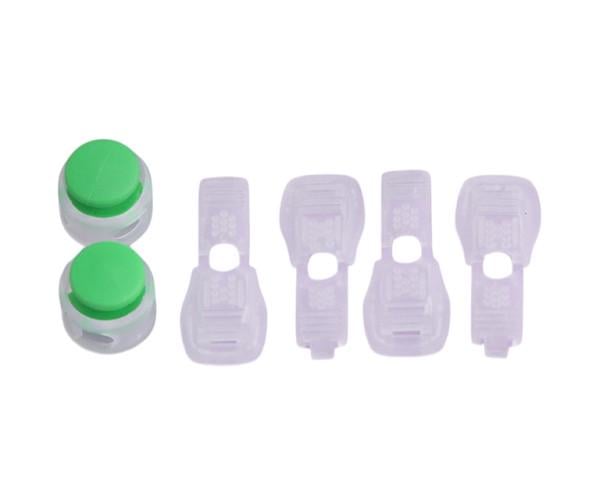 Комплект универсальный для шнурков 2 пряжки 4 наконечника Зеленый