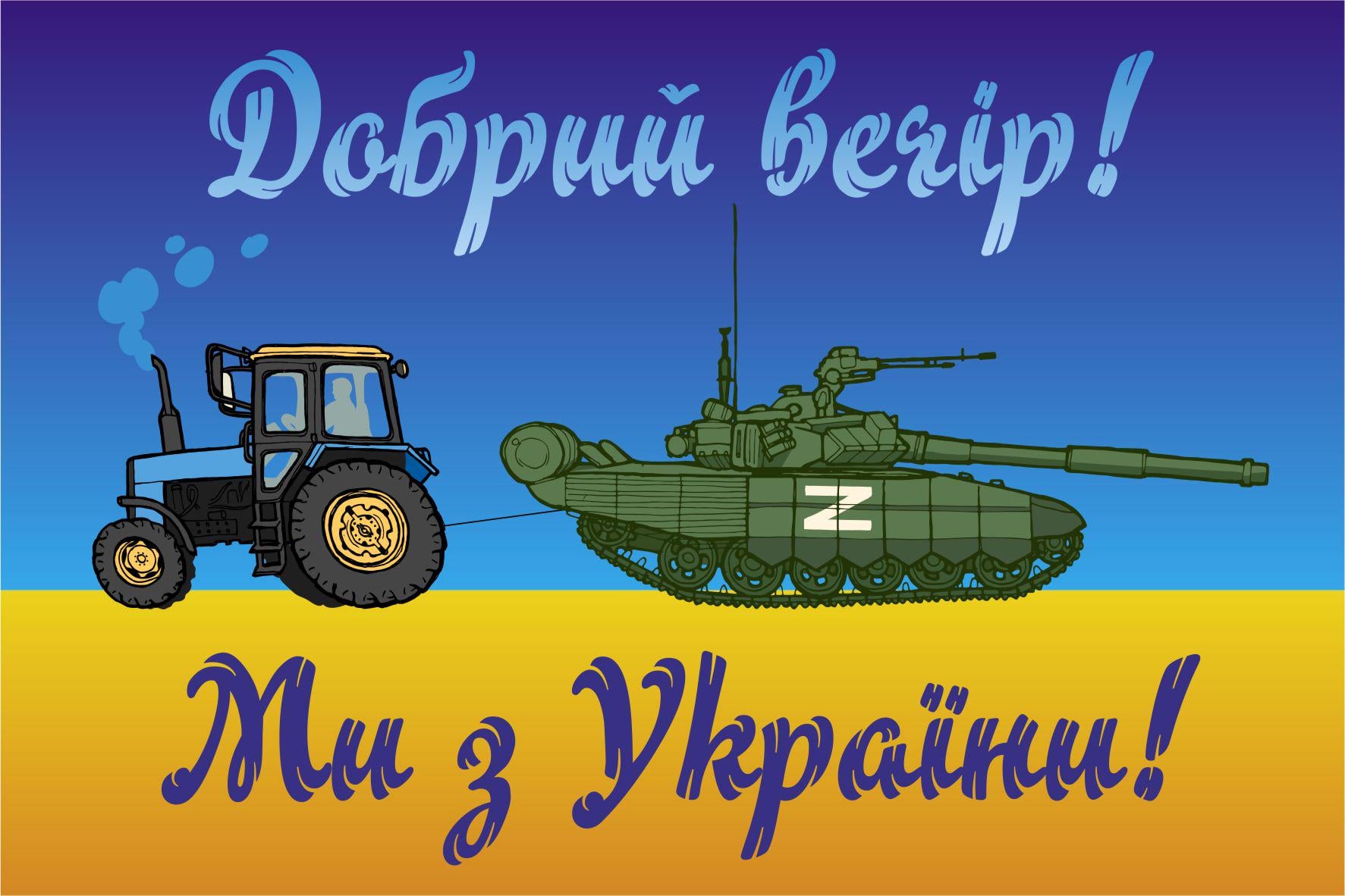 Картина патриотическая Apriori «Добрый вечер, мы из Украины» 36 вид 30х40 см