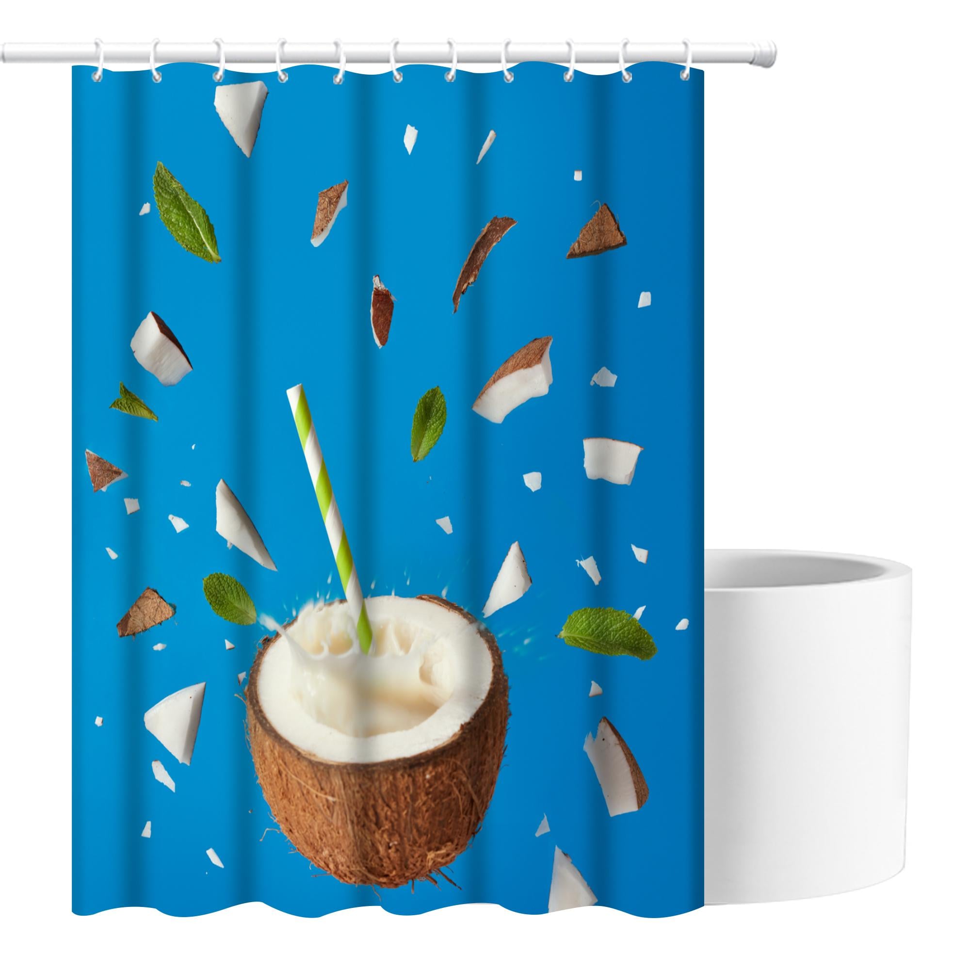 Шторка для ванної та душу з кільцями Bathlux 60487 водовідштовхувальна 180x180 см