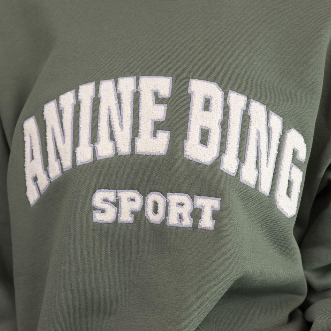 Толстовка жіноча Anine Bing з Джерсі Tyler з нашивкою-логотипом S Зелений (2589902319) - фото 3 Толстовка жіноча Anine Bing з Джерсі Tyler з нашивкою-логотипом S Зелений (2589902319) - фото 3