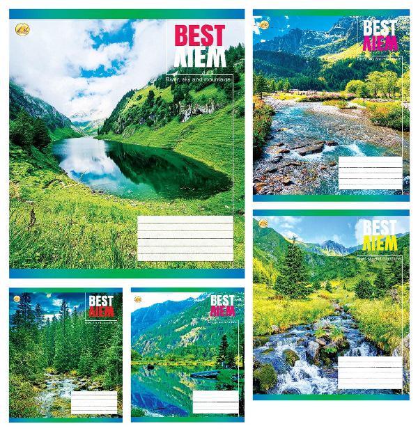 Зошити учнівські Тетрада Природа 24 аркуша клітинка 20 шт. в упаковці