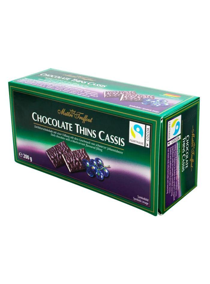 Плитки черного шоколада Maitre Truffout Chocolate со смородиной 200 г