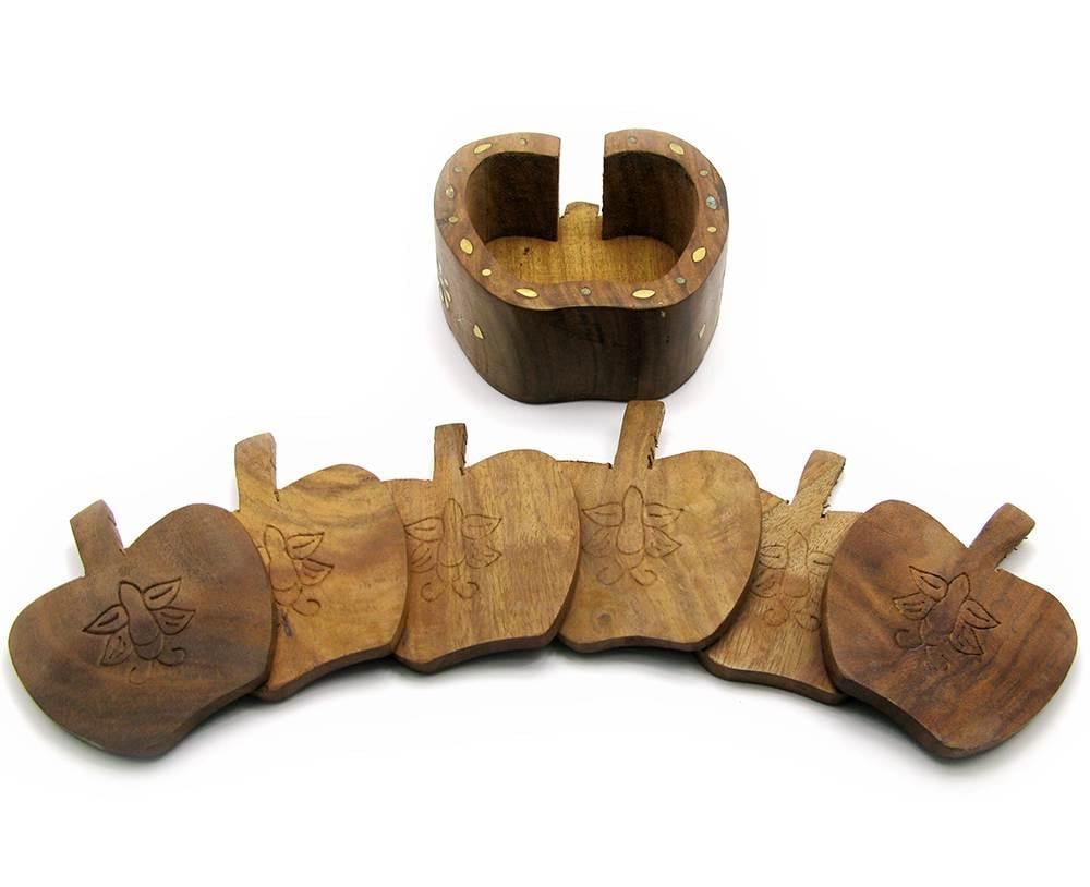 Подстаканник розовое дерево Яблоко 11х11х5 см (18079) - фото 1 Подстаканник розовое дерево Яблоко 11х11х5 см (18079) - фото 1