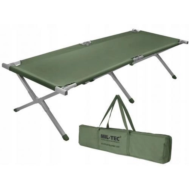 Раскладушка армейская полевая Mil-Tec US Type Style 120 кг 195x65 см Olive (14402001)