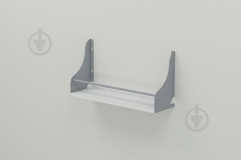 Полка настенная Ferrum-decor Изи 260x600x150 металл Серый ДСП Белое 16 мм (IZI0036)