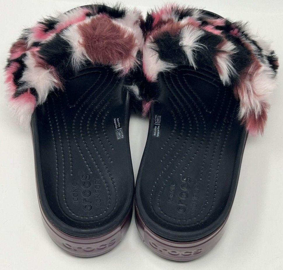 Шльопанці жіночі утеплені Crocs Crocband Slide Platform So Luxe Clog р. 34-35 Чорний (9858) - фото 9