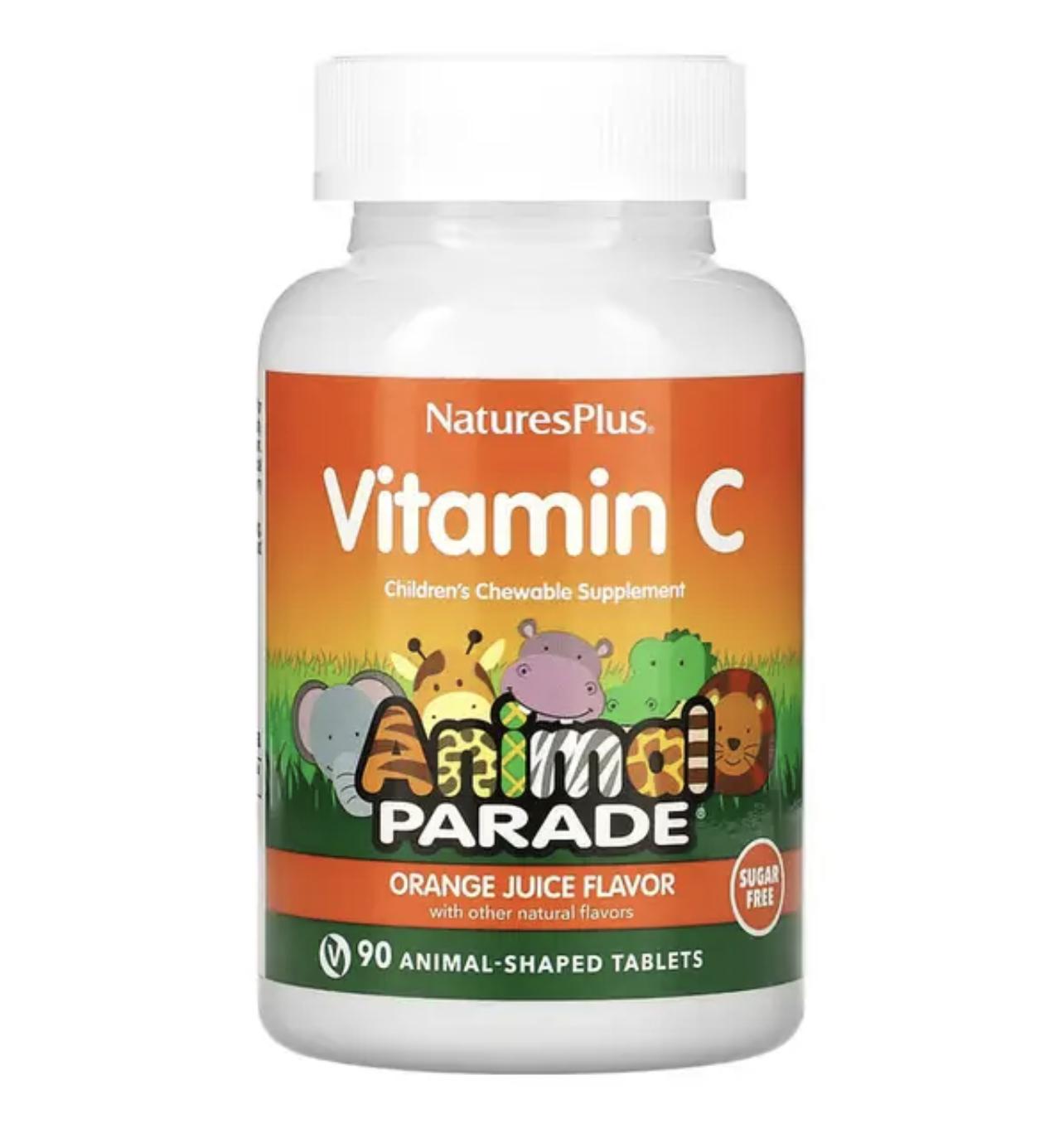 Витамины Natures Plus Animal Parade Vitamin C Children's Chewable Supplement 90 Animal-Shaped Tabs