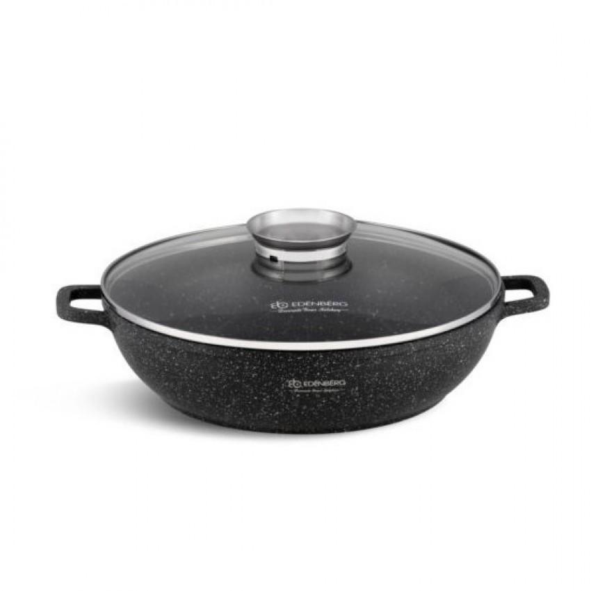 Кастрюля-сотейщик Edenberg EB-8135 алюминиевый с мраморным антипригарным покрытием 5,5 л (1644382063) - фото 3 Кастрюля-сотейщик Edenberg EB-8135 алюминиевый с мраморным антипригарным покрытием 5,5 л (1644382063) - фото 3