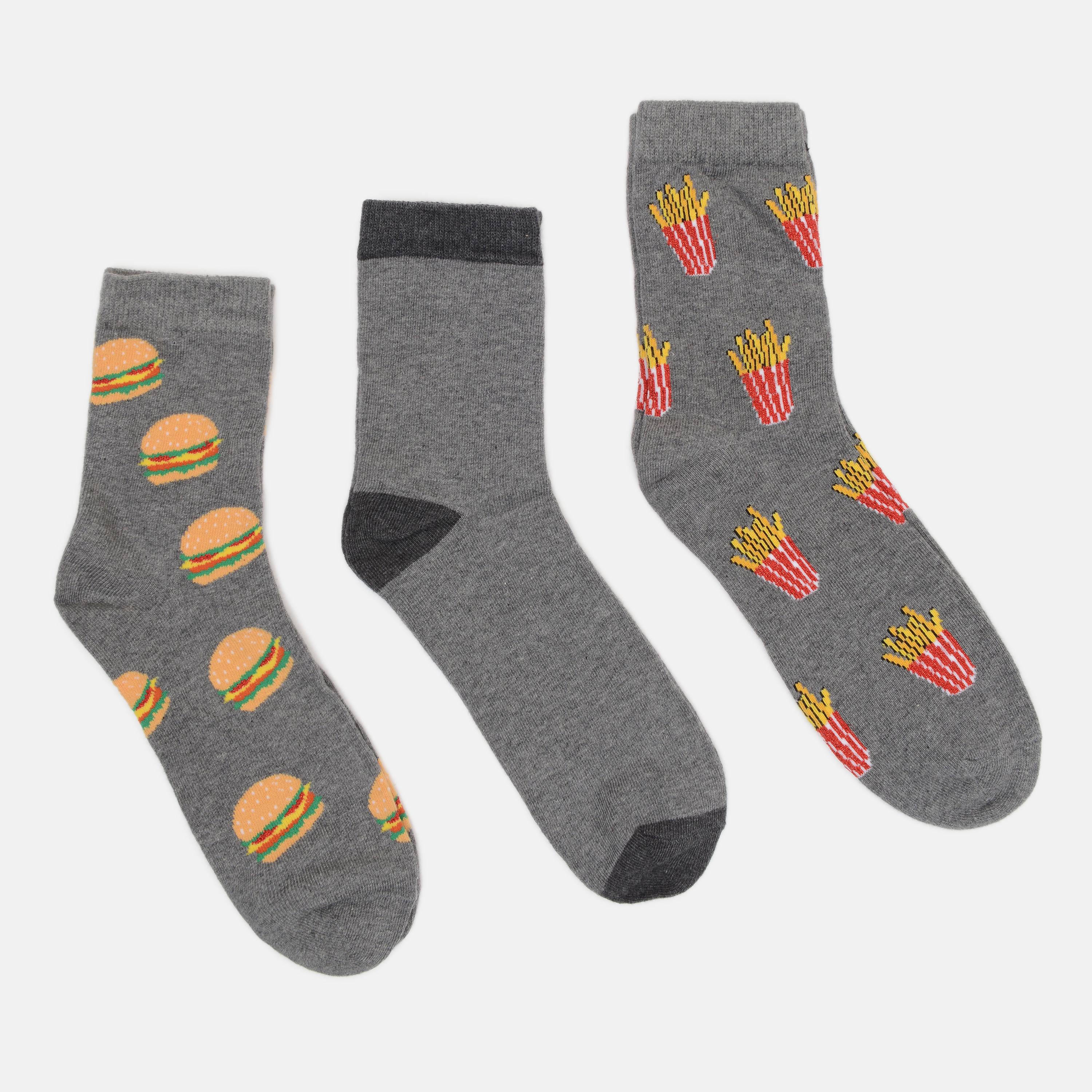 Шкарпетки C&A Принт 3 пари р. 39-42 Сірий (170922584)