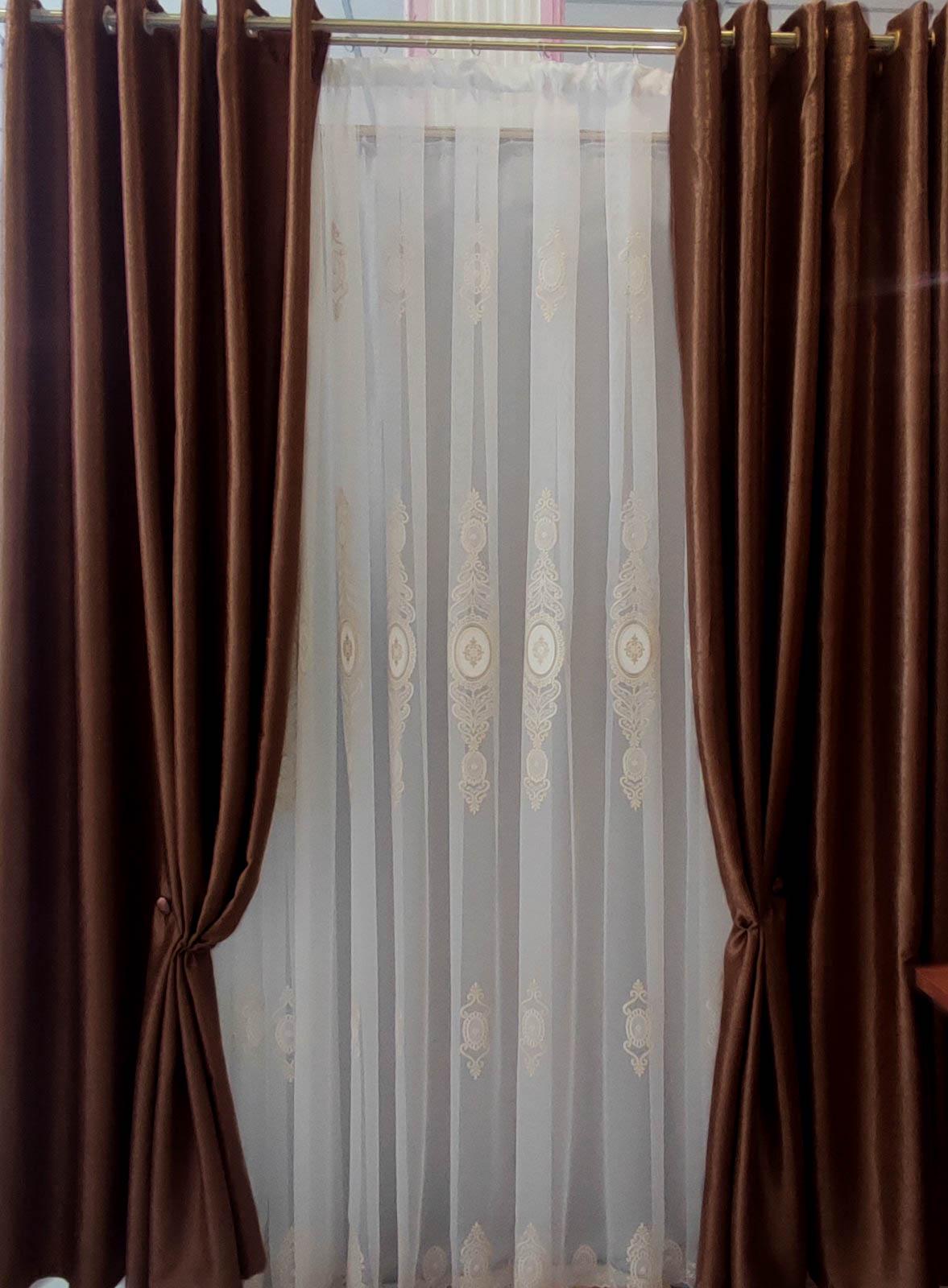 Шторы блекаут на люверсах 2 м х 2,7 м 2 шт. Коричневый