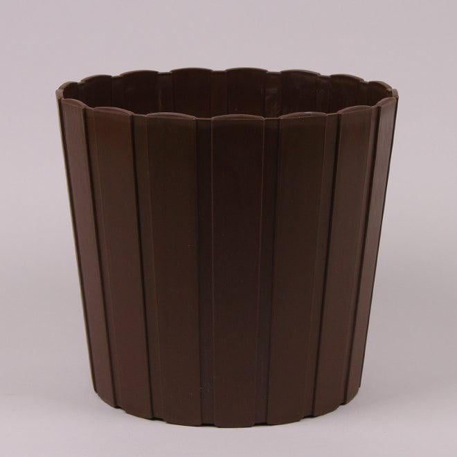 Горшок пластиковый Flora Boardee Basic 12 см Коричневый (90252)