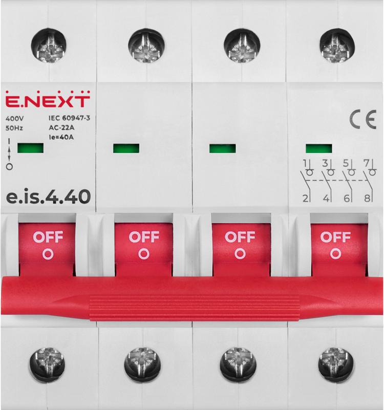 Вимикач навантаження E.NEXT e.is.4.40 4р 40А (p008021) - фото 2
